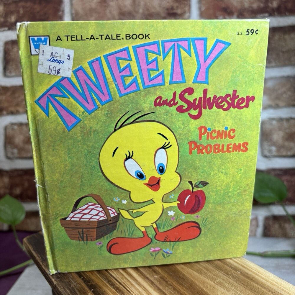 VTG 1970 Whitman Tell-a-Tale Book, Tweety & Sylvester Picnic Problems, Hardcover